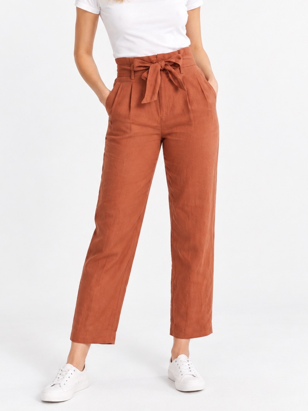 Madewell Afterglow Linen Blend Paperbag Pants 0